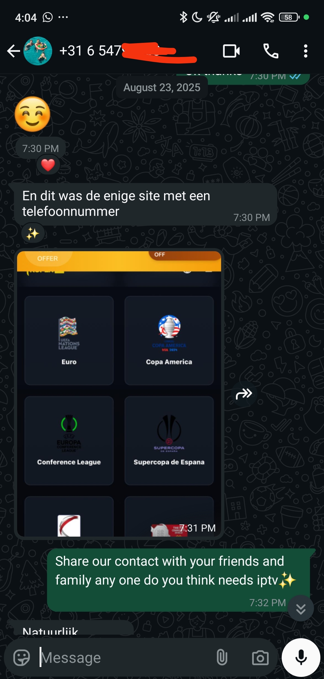 Conversation screenshot m191p6xz7153p2q
